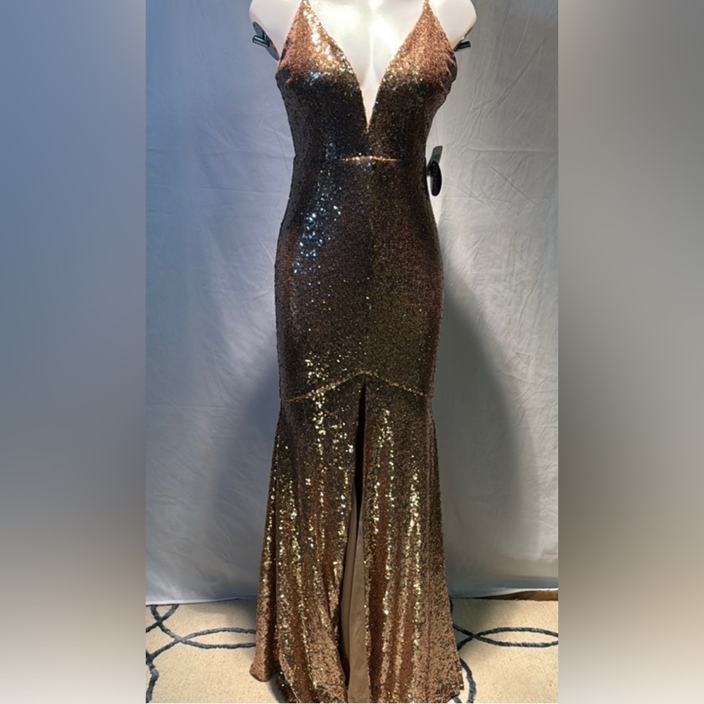 Sequin Evening Gown in Bronze